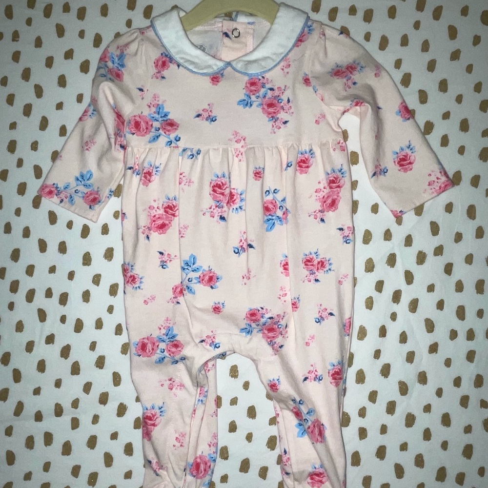 MudPie Floral sleeper 3-6